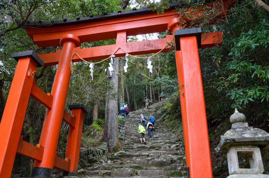 Visited an historical onsen town and the world’s largest Torii gate of Kumano Grand Shrine colored by Sakura blossoms！”KUMANO-KODO Pilgrimage Bike & Hike Tour” day 4